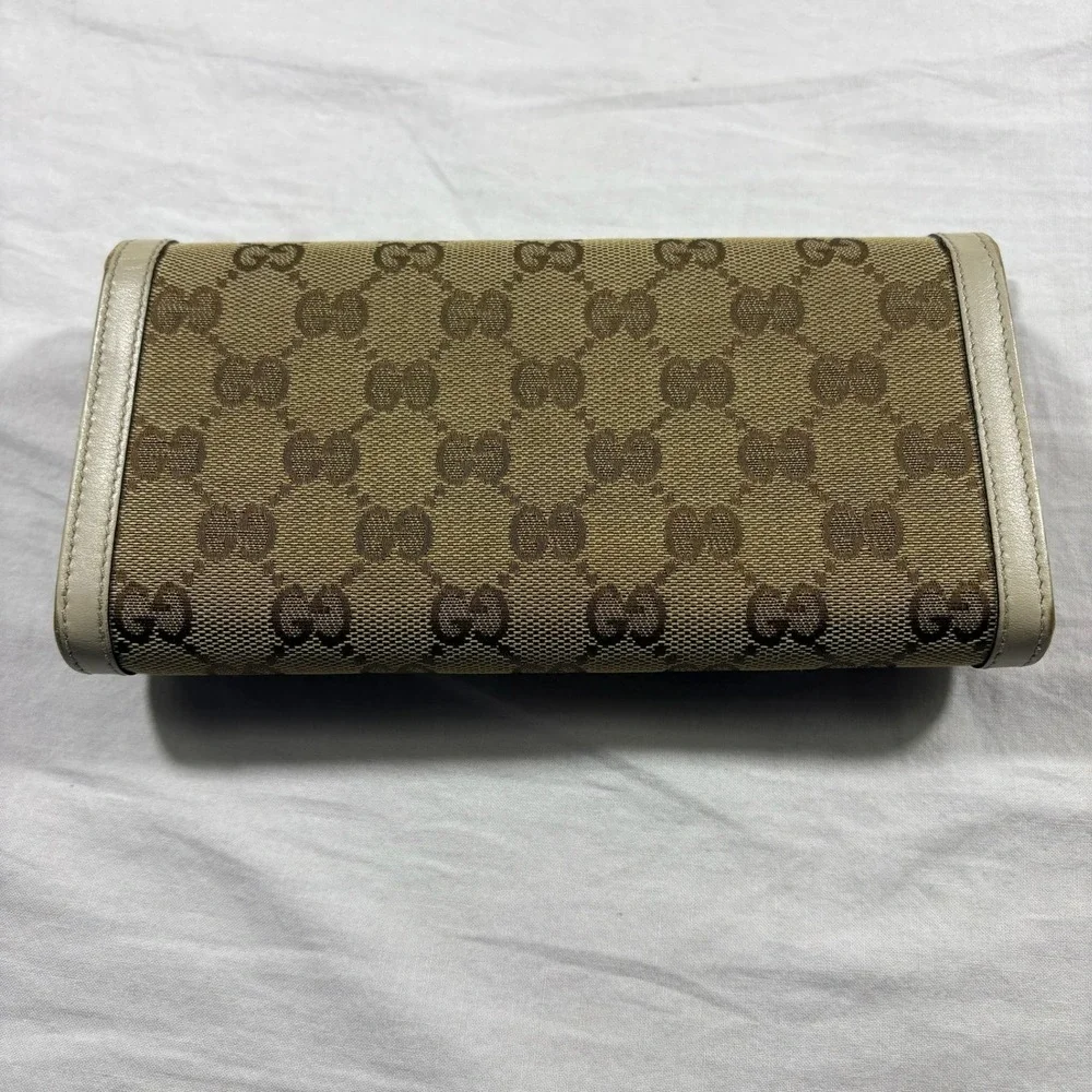 Authentic Gucci Soho Cellarius Wallet Tan GG Monogram Leather Pre-Owned - Picture 3 of 10